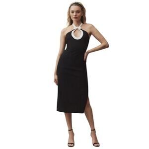 BHLDN Black Halter Cutout Midi Dress*